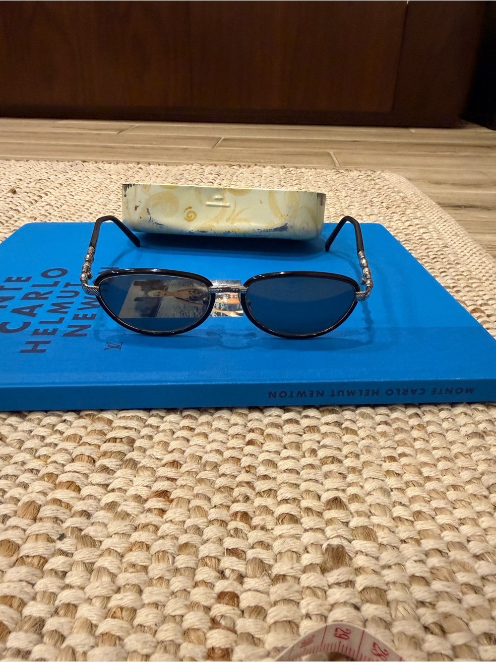 Vintage Brighton Silver Scroll Detail Sunglasses + Matching Case | 90s / Y2K
